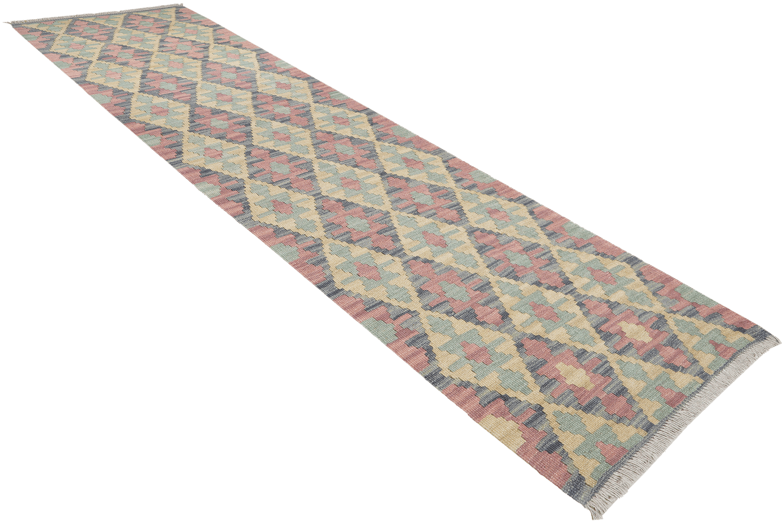 Kelim Gashgai — Handmade, 61x239 cm, Grey, 100% Virgin Wool | View 4