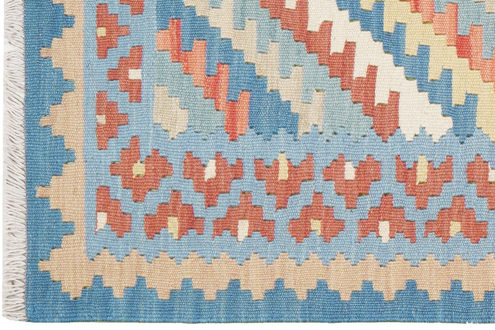 Kelim Gashgai — Handmade, 82x198 cm, Blue, 100% Virgin Wool | View 3