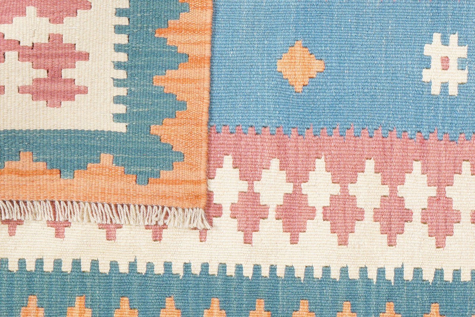 Kelim Gashgai — Handmade, 82x243 cm, Blue, 100% Virgin Wool | View 6