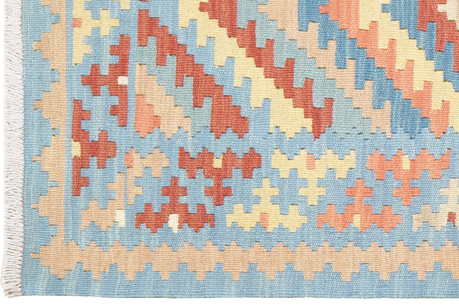 Kelim Gashgai — Handmade, 86x200 cm, Blue, 100% Virgin Wool | View 3