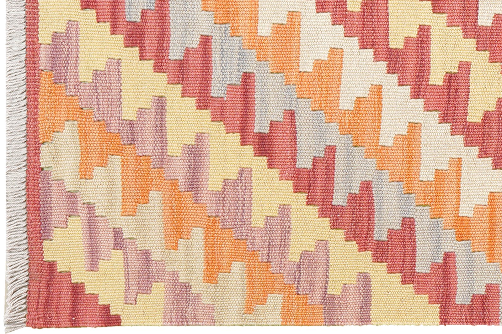 Kelim Gashgai — Handmade, 86x194 cm, Orange, 100% Virgin Wool | View 3
