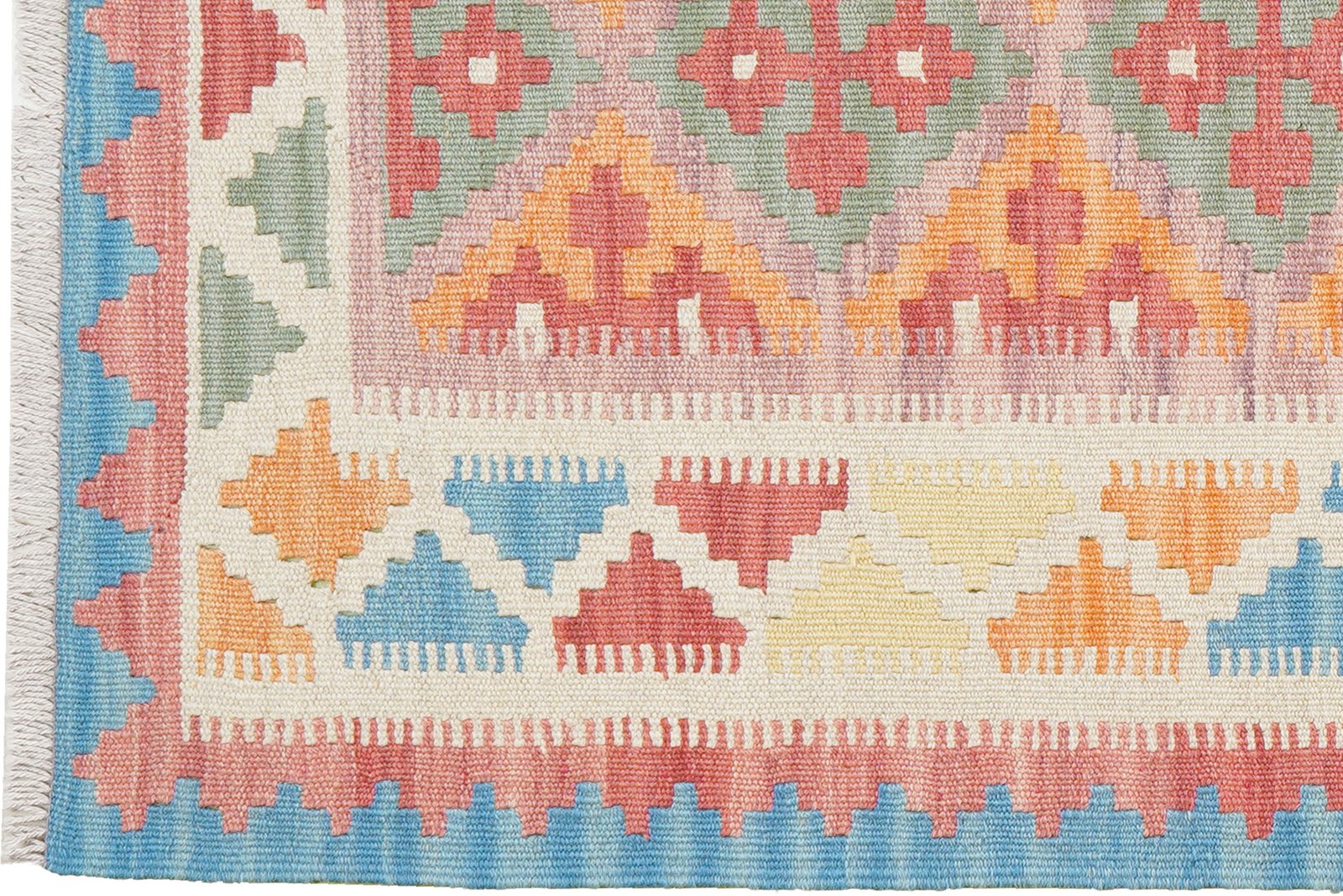Kelim Gashgai — Handmade, 86x188 cm, Pink, 100% Virgin Wool | View 3