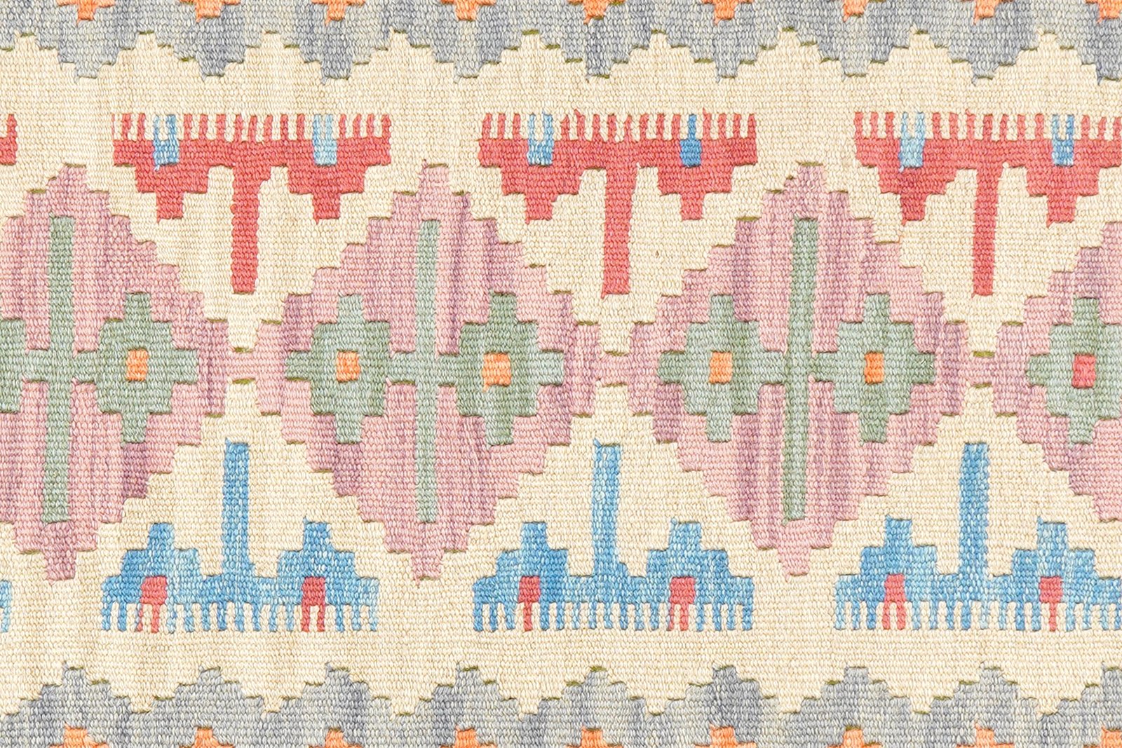 Kelim Gashgai — Handmade, 85x198 cm, Beige, 100% Virgin Wool | View 5