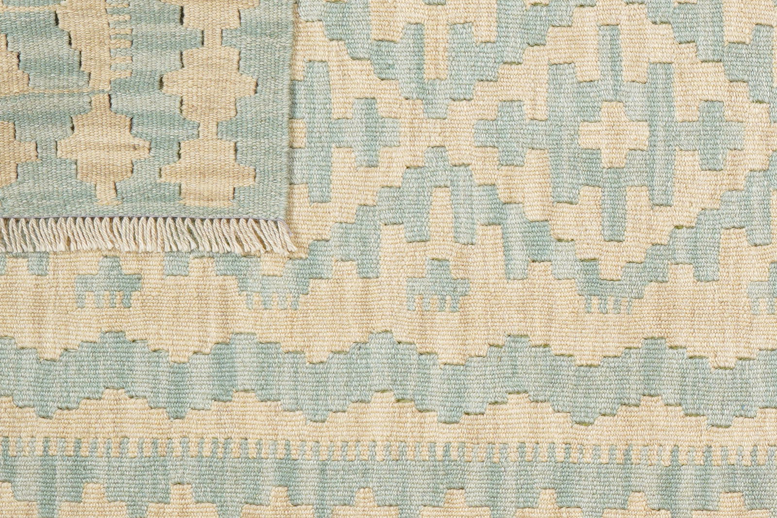 Kelim Gashgai — Handgefertigt, 252x85 cm, Beige, 100% Virgin Wool | View 7