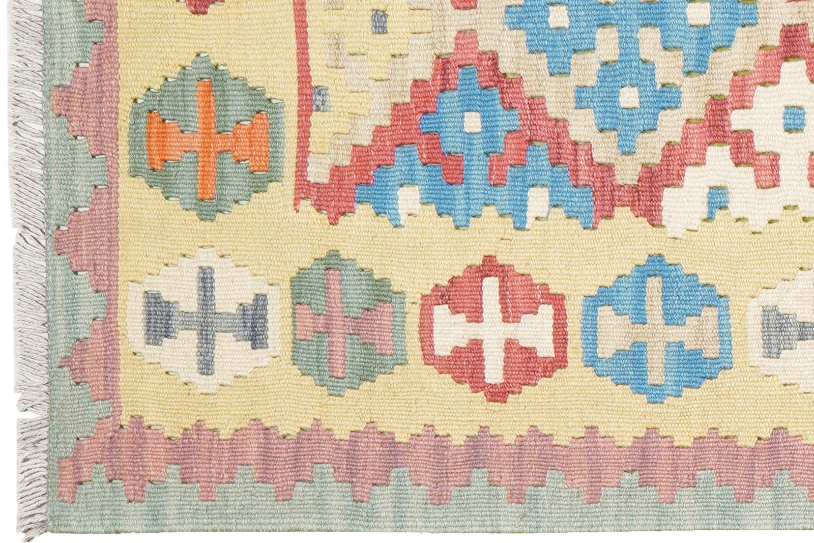 Kelim Gashgai — Handmade, 83x237 cm, Red, 100% Virgin Wool | View 3