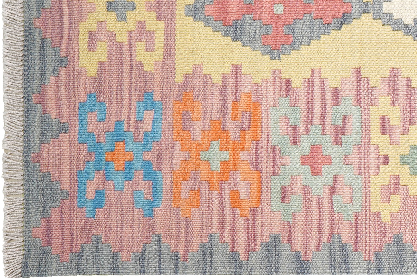Kelim Gashgai — Handmade, 81x292 cm, Yellow, 100% Virgin Wool | View 3