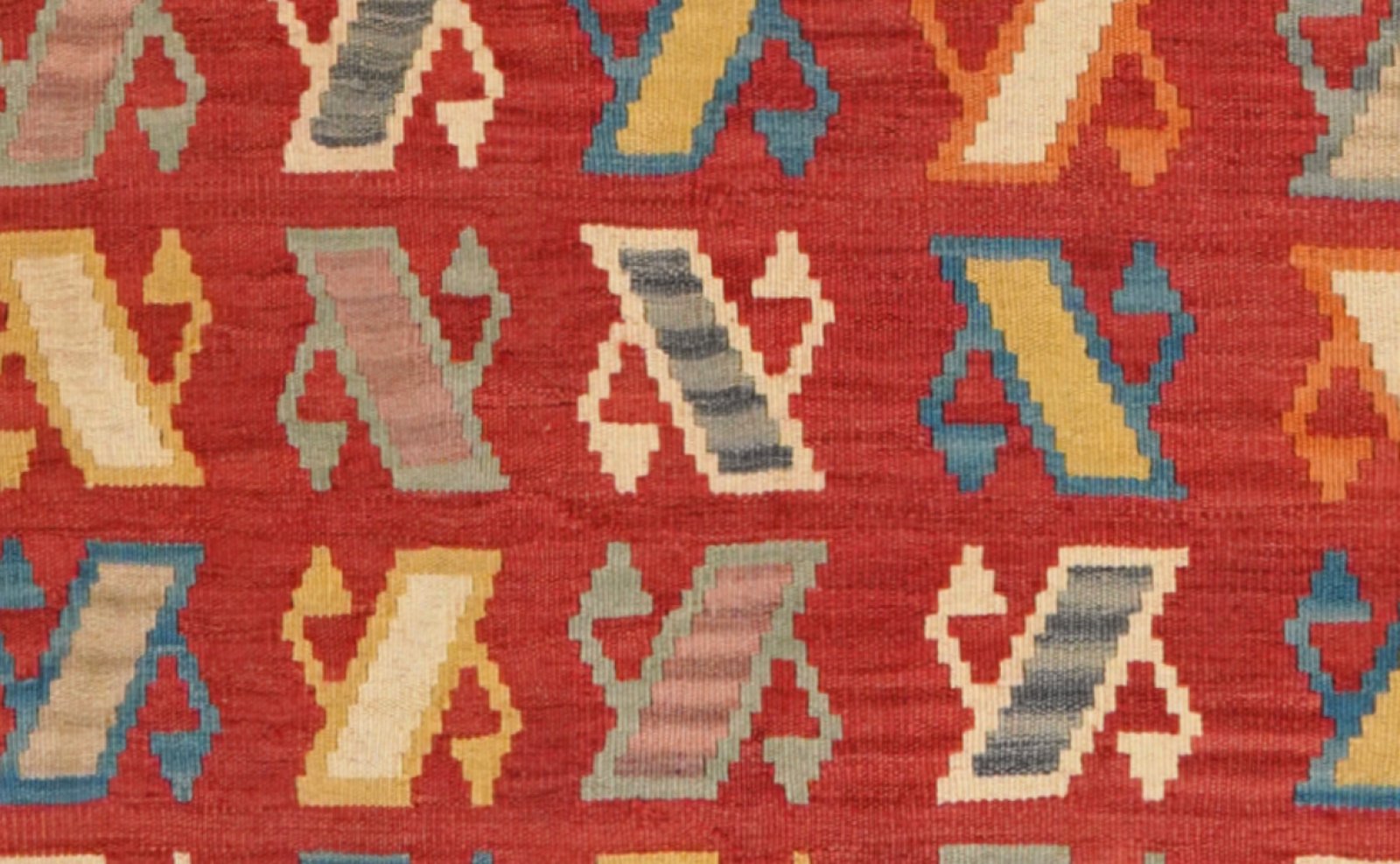 Kelim Gashgai — Handmade, 107x389 cm, Red, 100% Virgin Wool | View 4