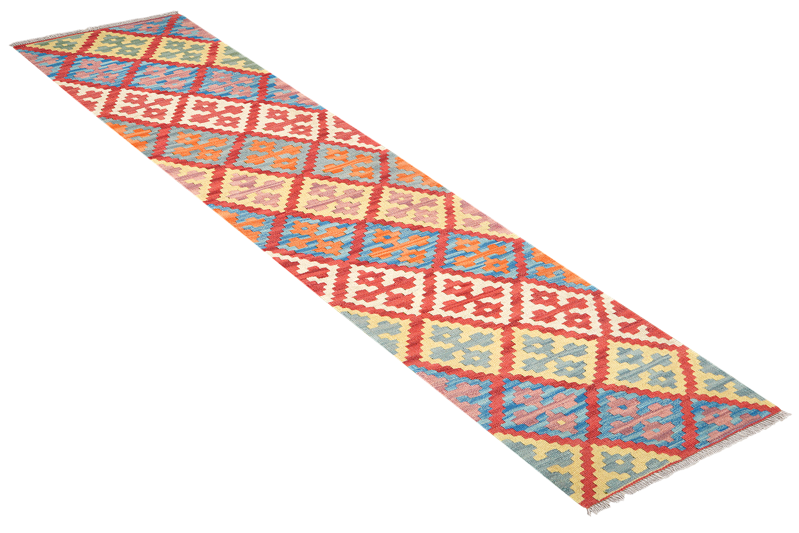 Kelim Gashgai — Handmade, 60x250 cm, Red, 100% Virgin Wool | View 4