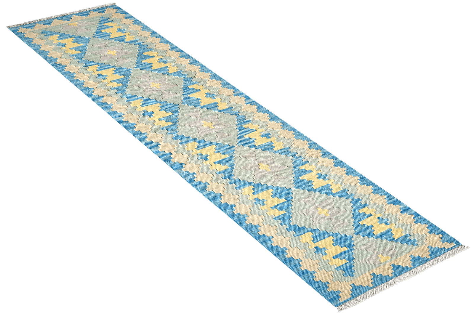Kelim Gashgai — Handmade, 61x246 cm, Blue, 100% Virgin Wool | View 4