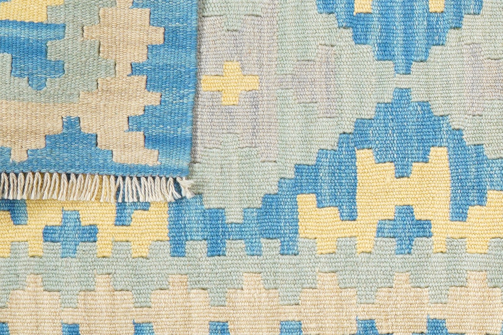 Kelim Gashgai — Handmade, 61x246 cm, Blue, 100% Virgin Wool | View 6