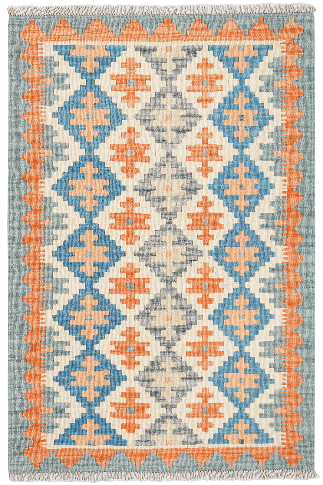 Kelim Gashgai — Handmade, 85x127 cm, Beige, 100% Virgin Wool | Main view