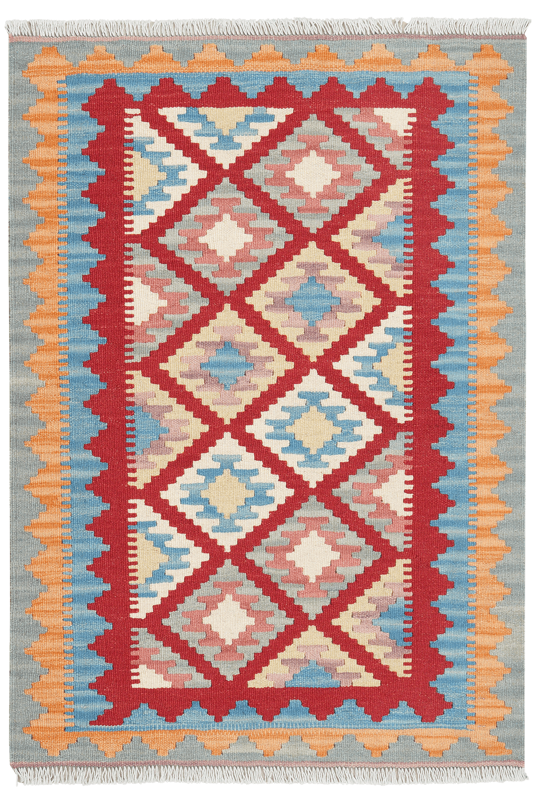 Kelim Gashgai — Handmade, 80x115 cm, Red, 100% Virgin Wool | Main view