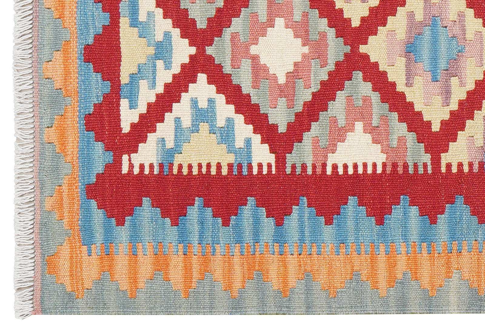 Kelim Gashgai — Handmade, 80x115 cm, Red, 100% Virgin Wool | View 3