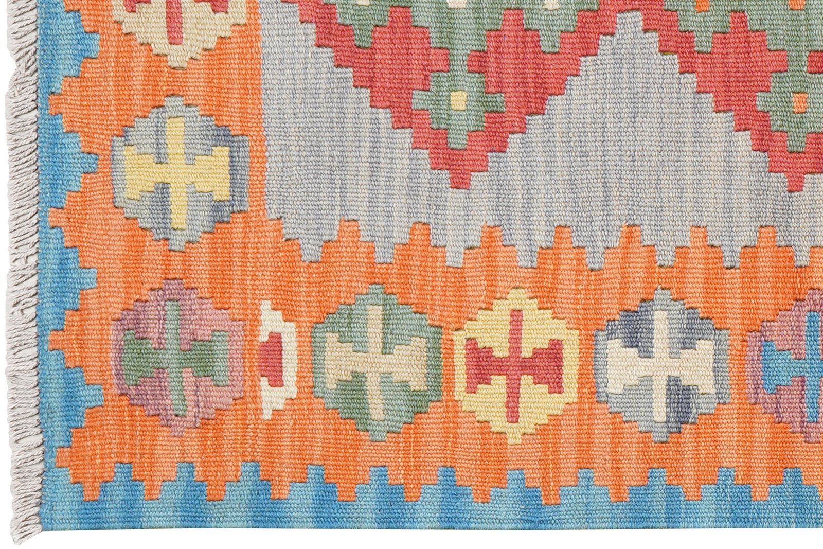 Kelim Gashgai — Handmade, 82x121 cm, Blue, 100% Virgin Wool | View 3