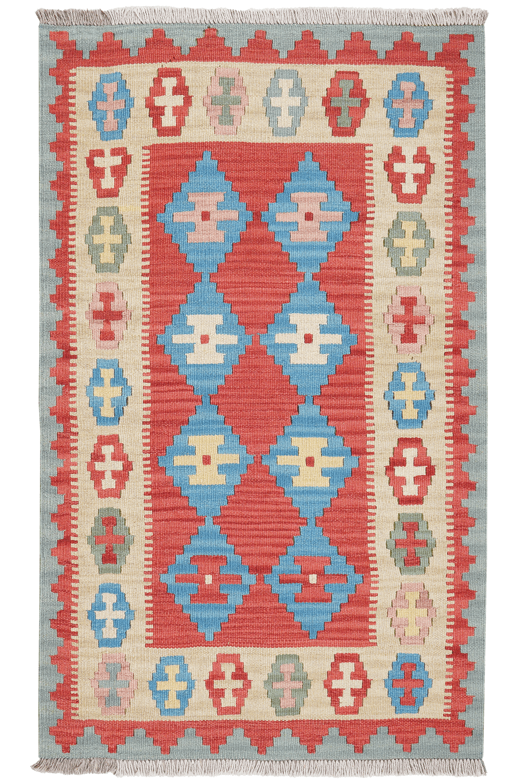 Kelim Gashgai — Handmade, 82x134 cm, Red, 100% Virgin Wool | Main view