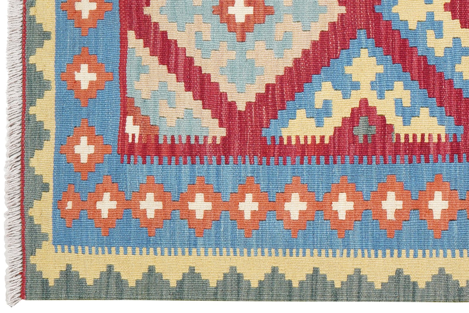 Kelim Gashgai — Handmade, 100x151 cm, Red, 100% Virgin Wool | View 3