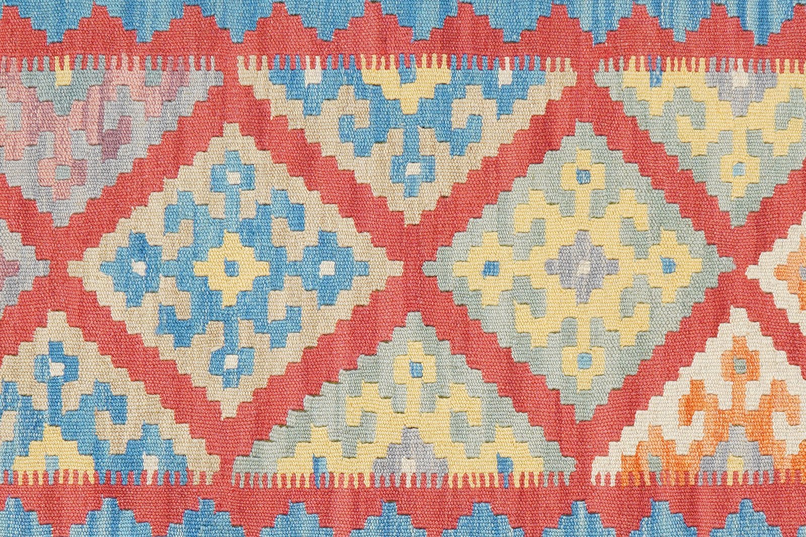 Kelim Gashgai — Handmade, 106x149 cm, Red, 100% Virgin Wool | View 5
