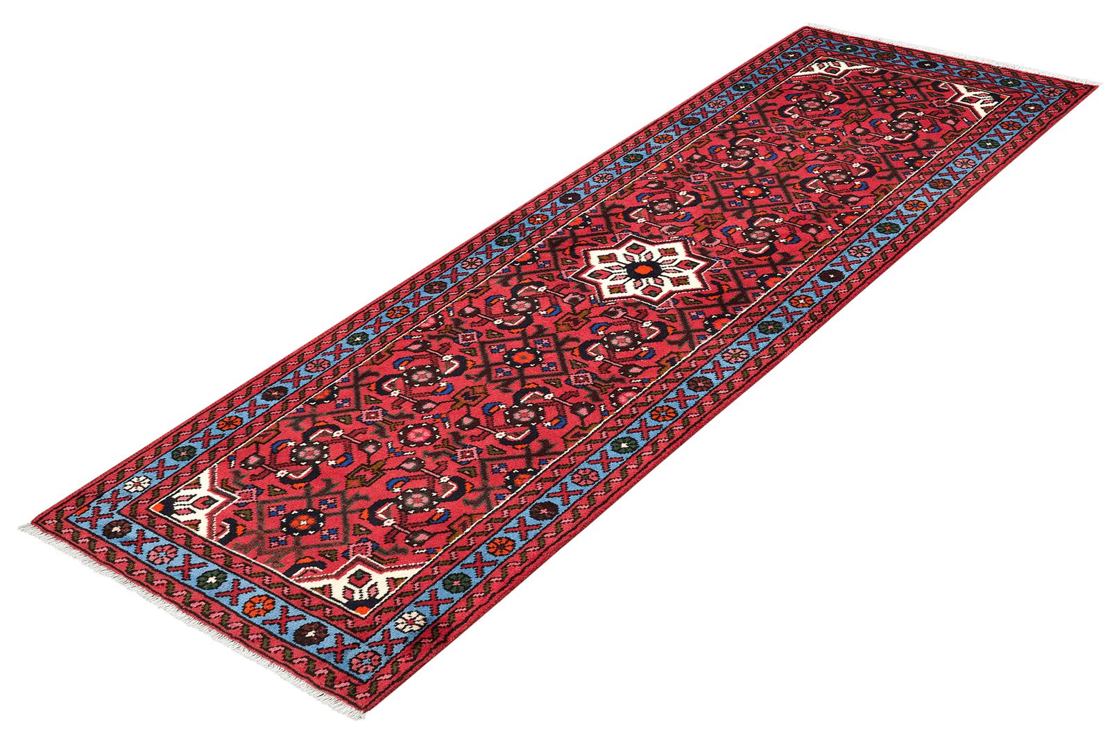Hosseinabad — Hand-knotted, 69x196 cm, Red, 100% Virgin Wool | View 5