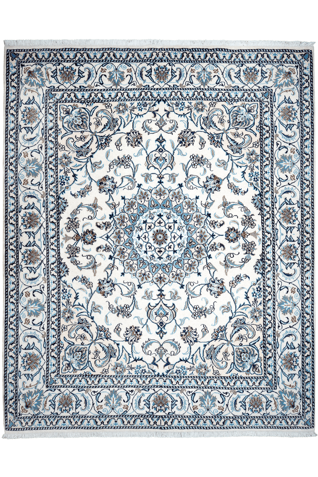 Nain 12La — Hand-knotted, 193x241 cm, Beige, 100% Virgin Wool | Main view