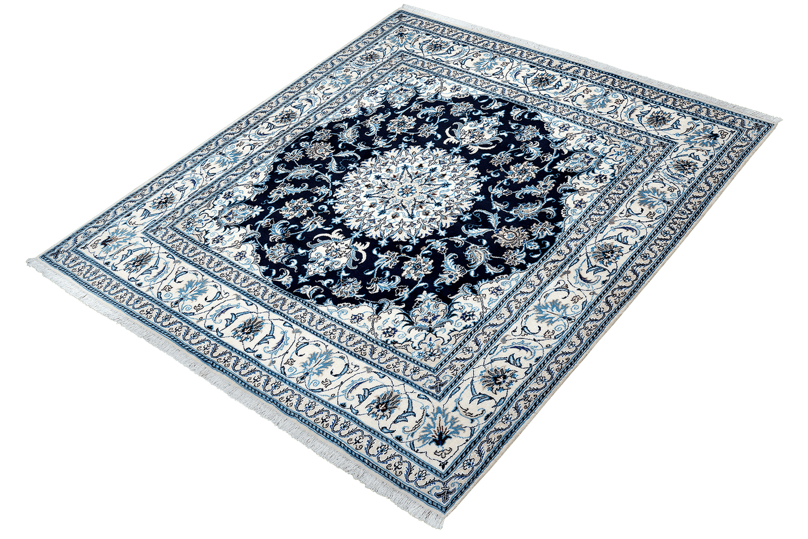 Nain 12La — Hand-knotted, 194x193 cm, Blue, 100% Virgin Wool | View 5