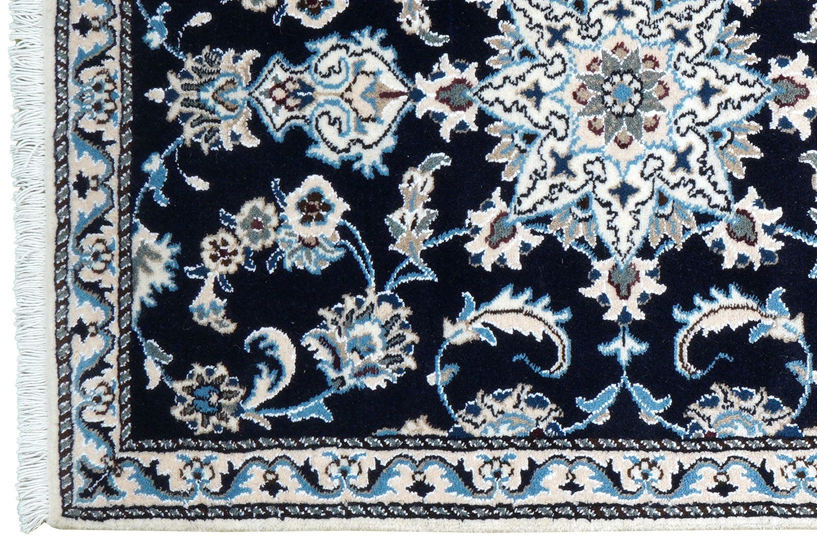 Nain 12La — Hand-knotted, 75x293 cm, Blue, 100% Virgin Wool | View 3