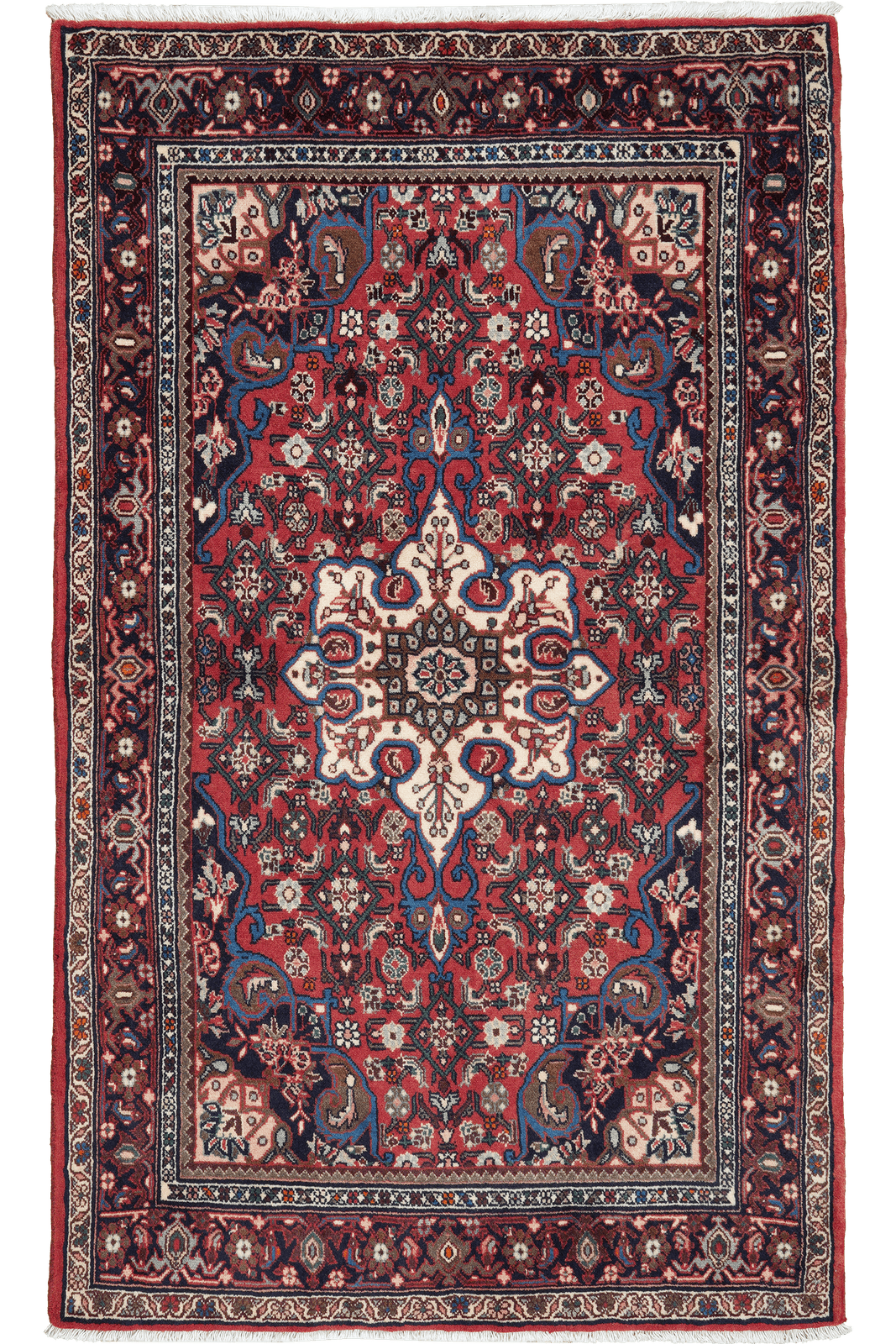 Bidjar Zandjan — Hand-knotted, 100x167 cm, Red, 100% Virgin Wool | Main view