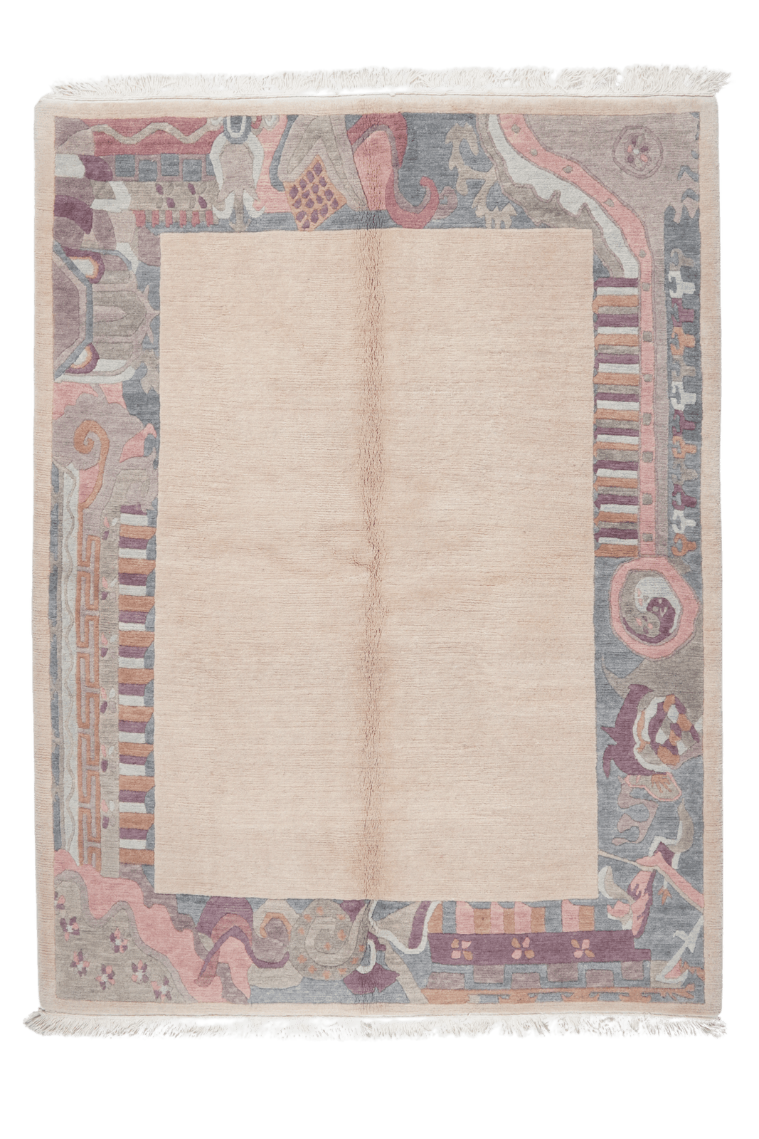 Nepal Asha — Hand-knotted, 172x222 cm, Beige, 100% Virgin Wool | Main view