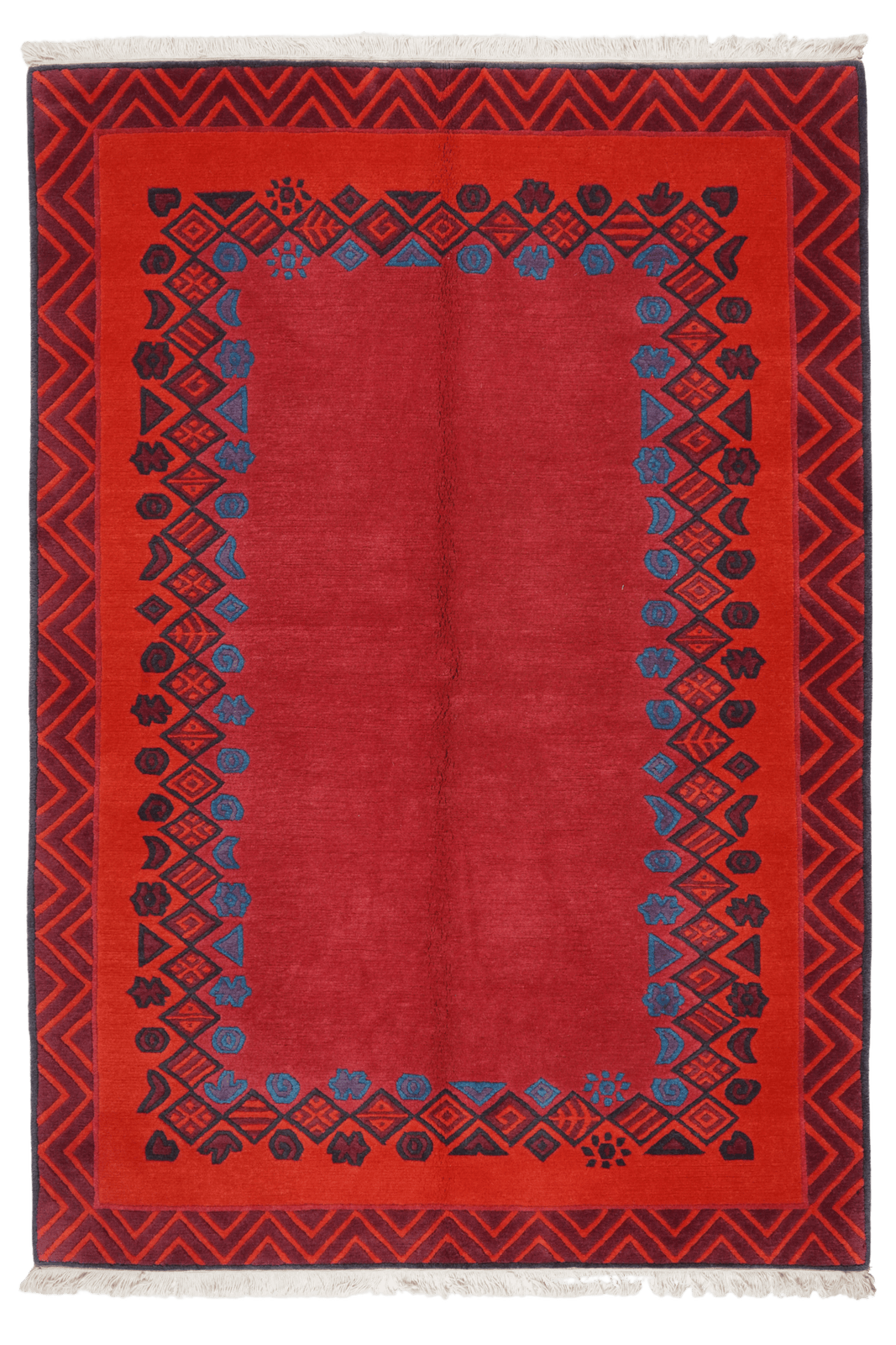 Nepal Anita — Hand-knotted, 172x243 cm, Red, 100% Virgin Wool | Main view