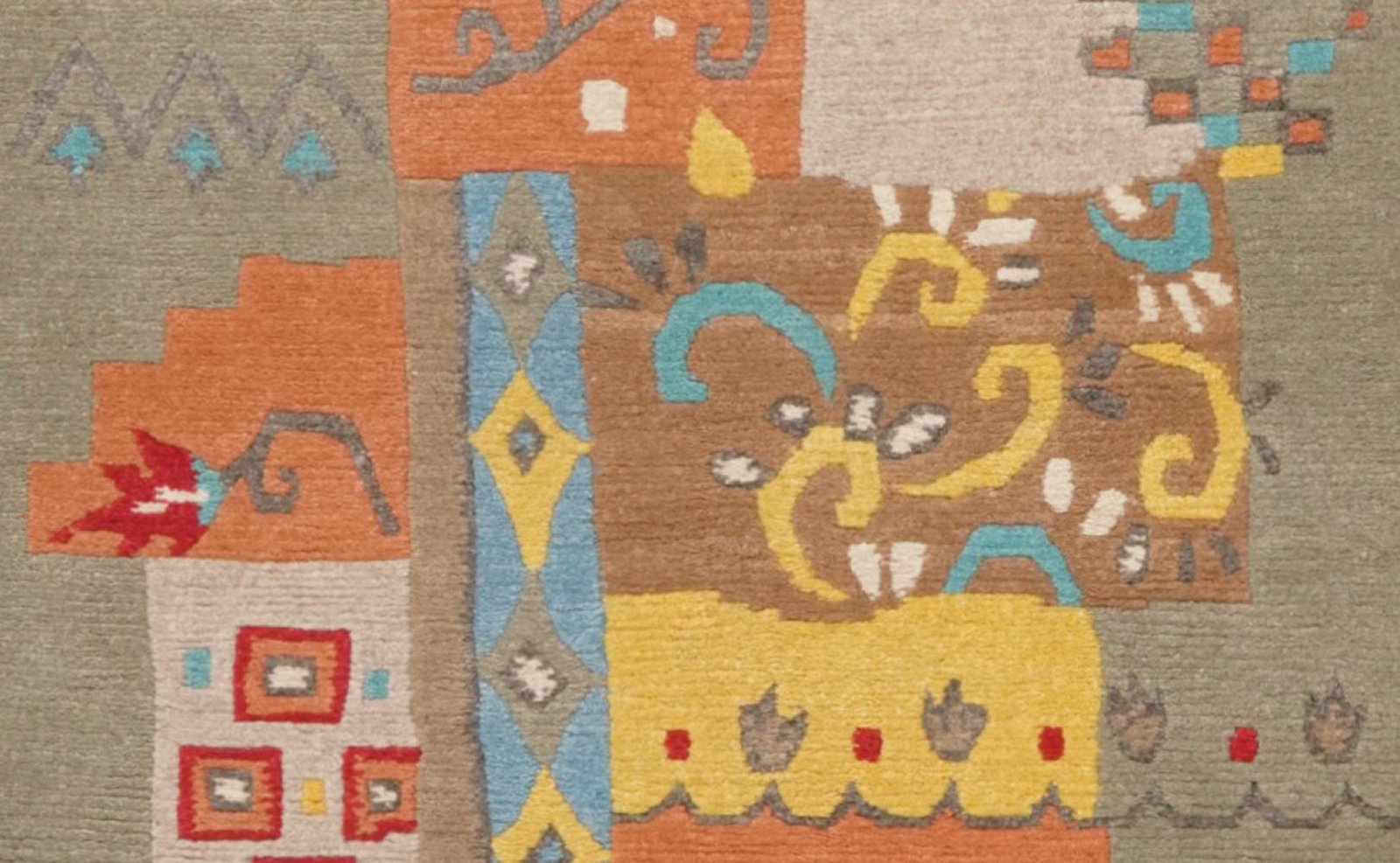 Nepal Smita — Hand-knotted, 121x185 cm, Green, 100% Virgin Wool | View 4
