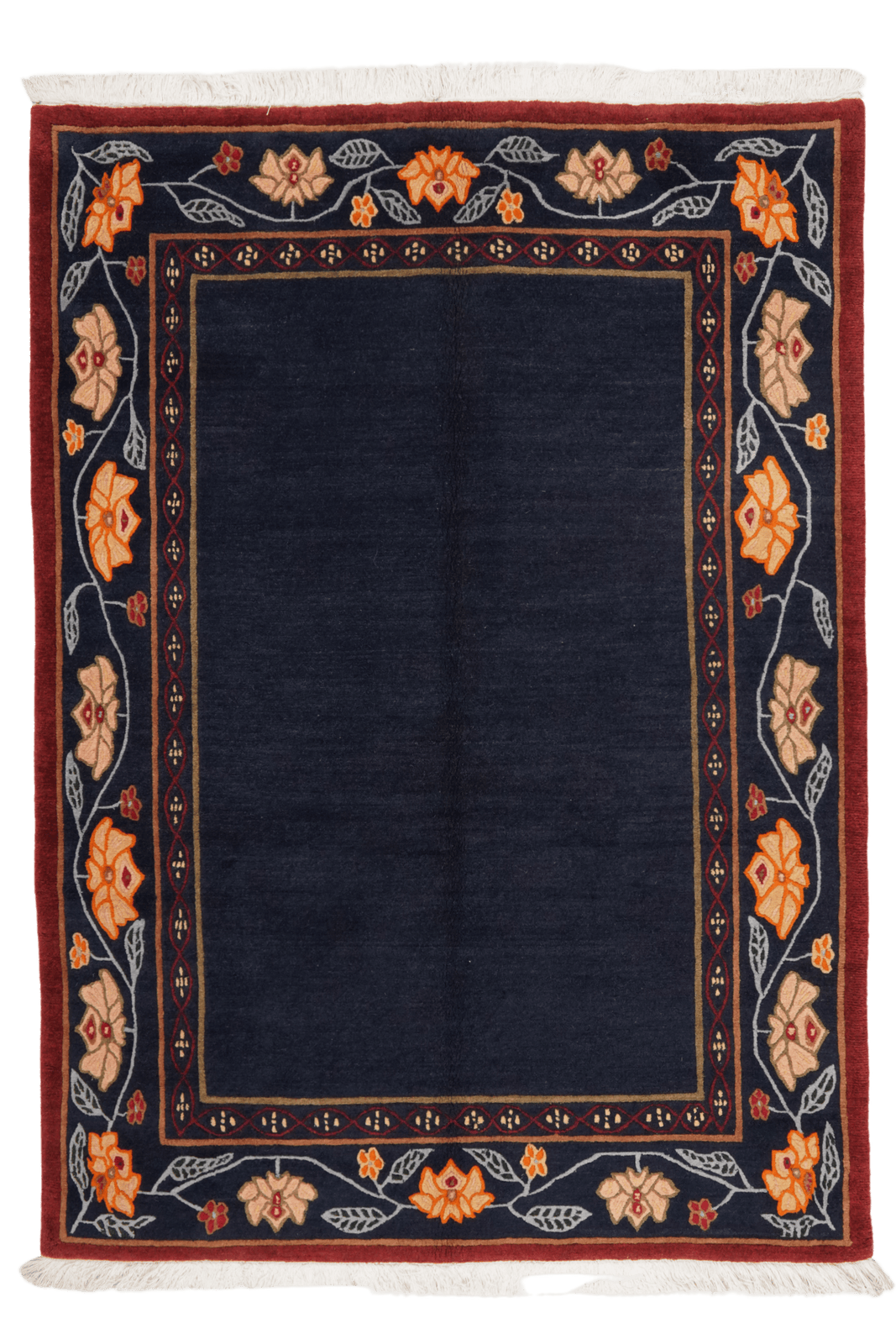 Nepal Kavita — Hand-knotted, 141x198 cm, Blue, 100% Virgin Wool | Main view