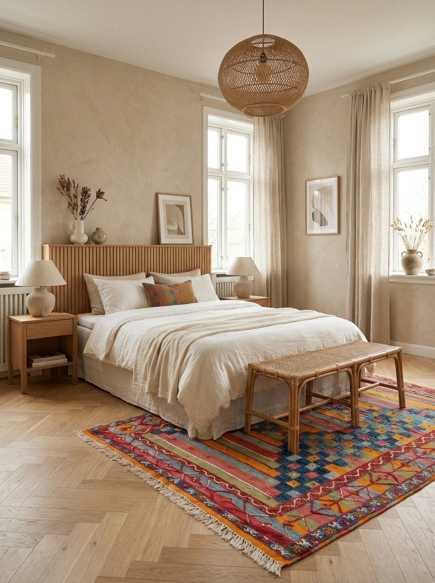 Marokko Assia — Handgefertigt, 267x195 cm, Bunt, 100% Virgin Wool | Detail view