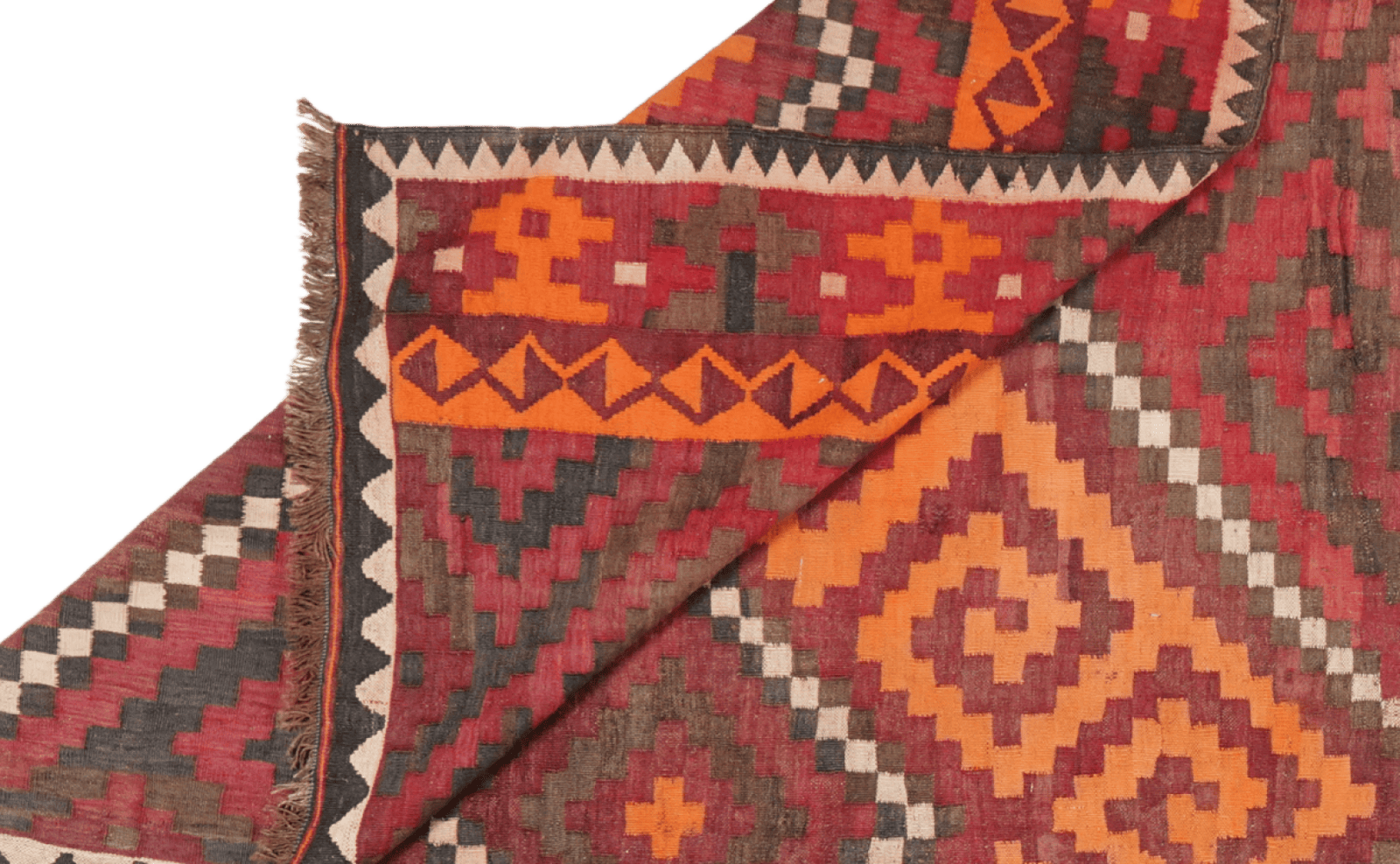 Kelim — Handmade, 305x377 cm, Red, 100% Virgin Wool | View 5