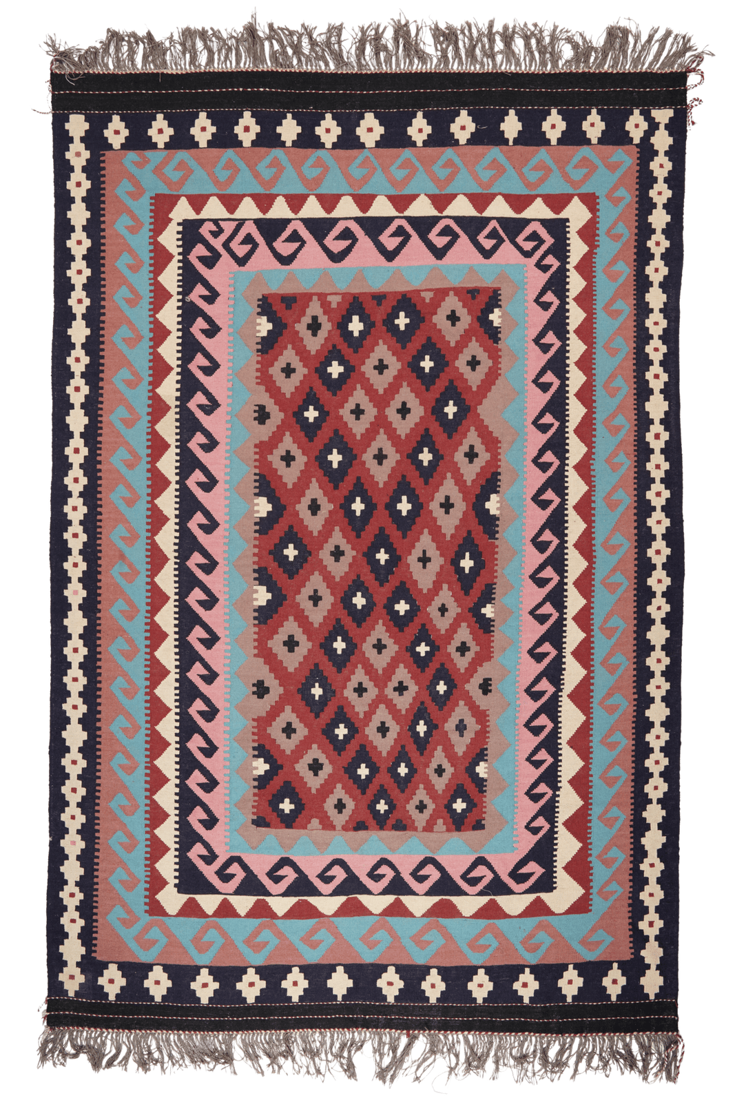 Kelim — Handmade, 197x298 cm, Red, 100% Virgin Wool | Main view