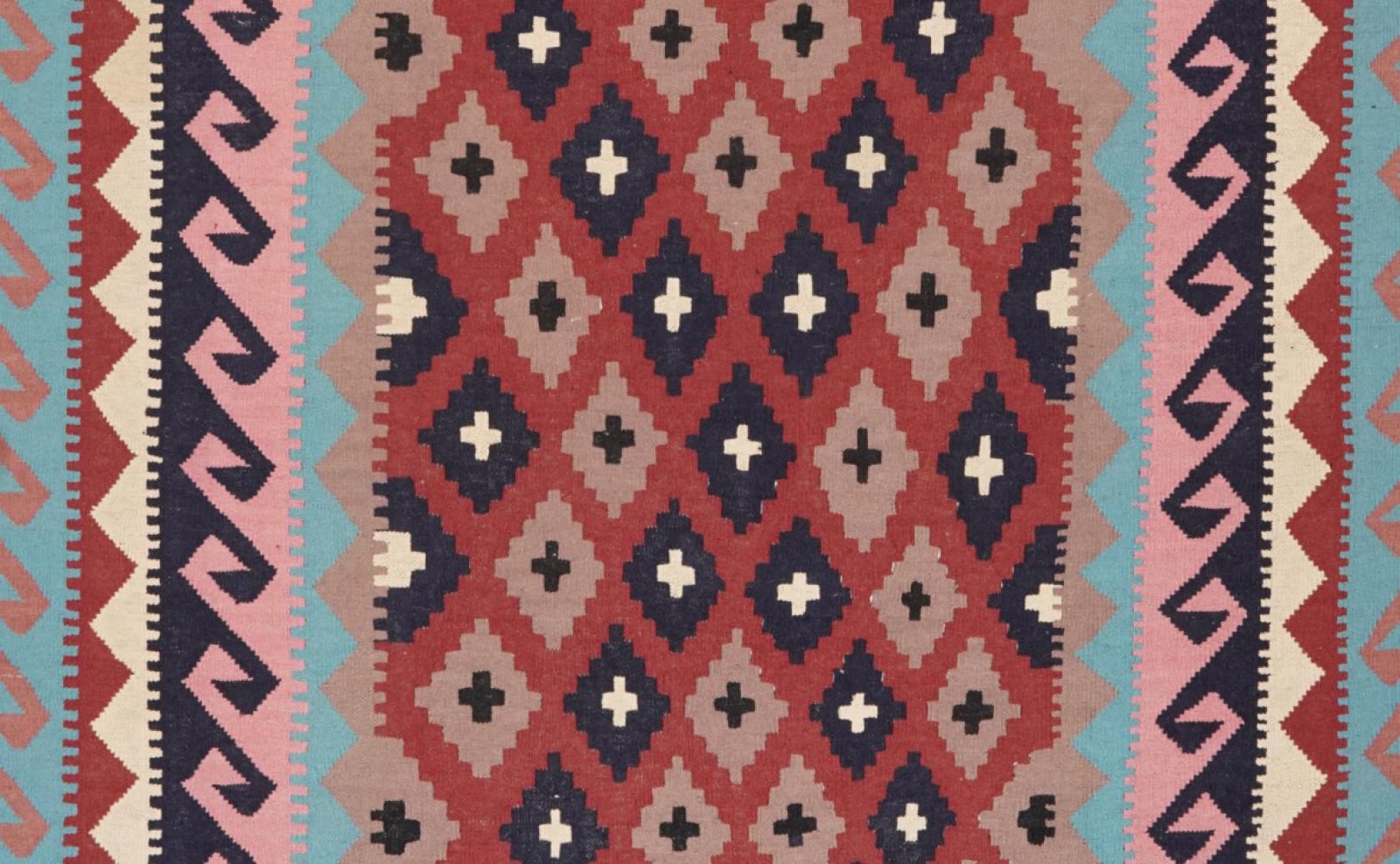 Kelim — Handmade, 197x298 cm, Red, 100% Virgin Wool | View 4
