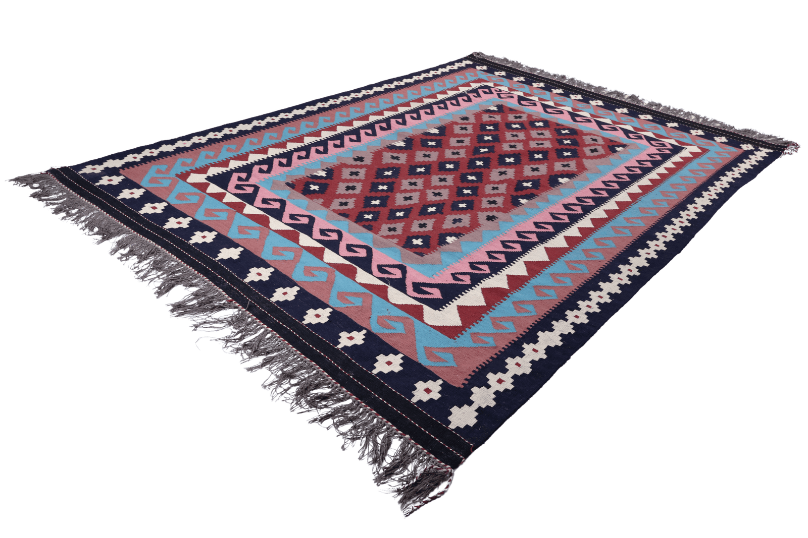 Kelim — Handmade, 197x298 cm, Red, 100% Virgin Wool | View 6