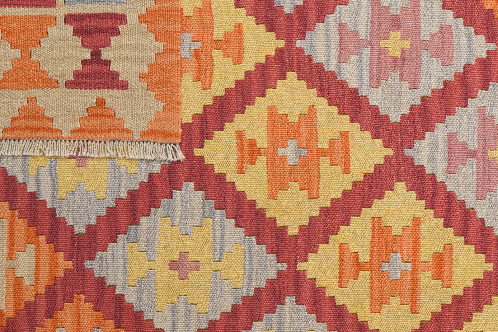 Kelim Gashgai — Handmade, 129x197 cm, Red, 100% Virgin Wool | View 6