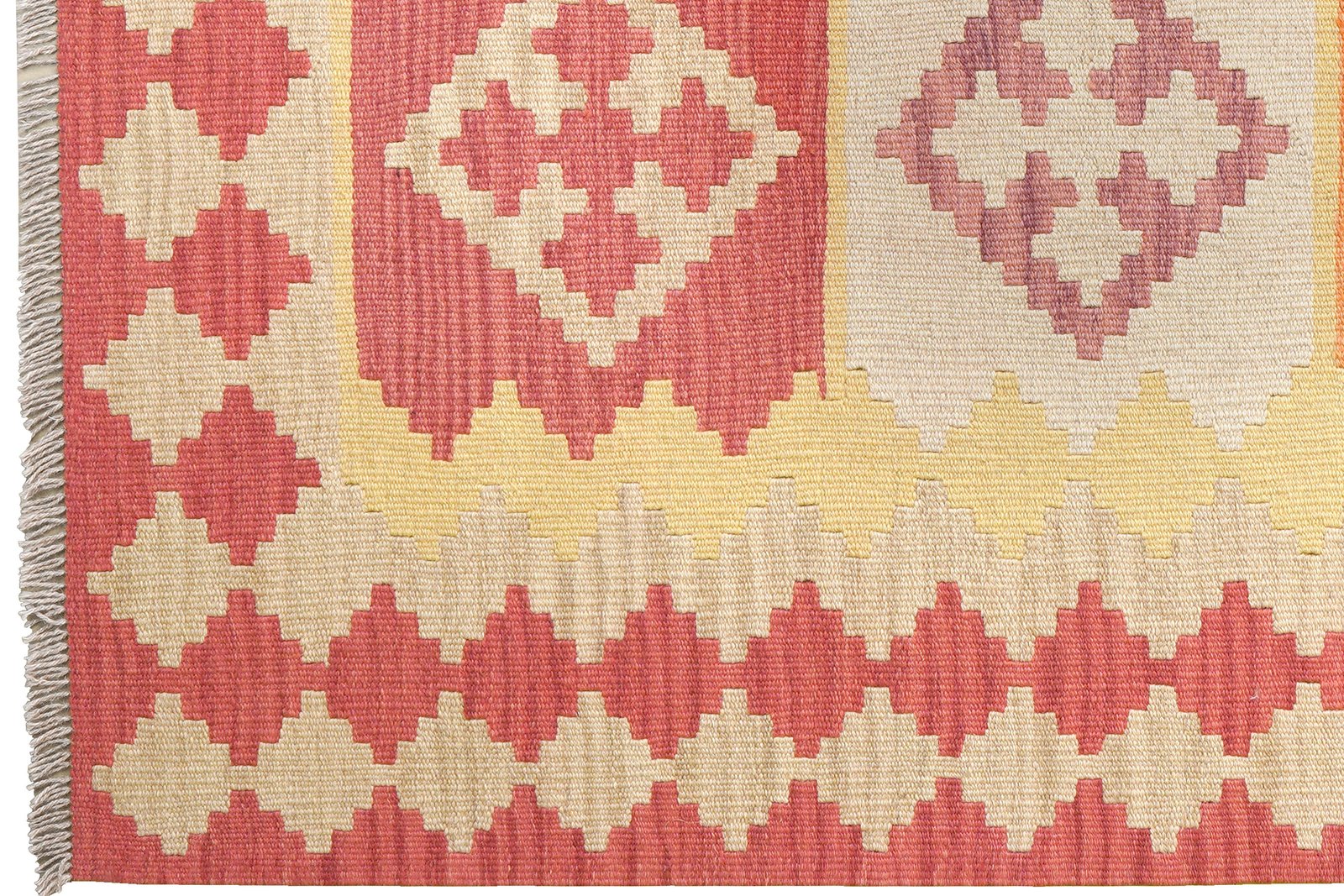 Kelim Gashgai — Handmade, 151x193 cm, Yellow, 100% Virgin Wool | View 3