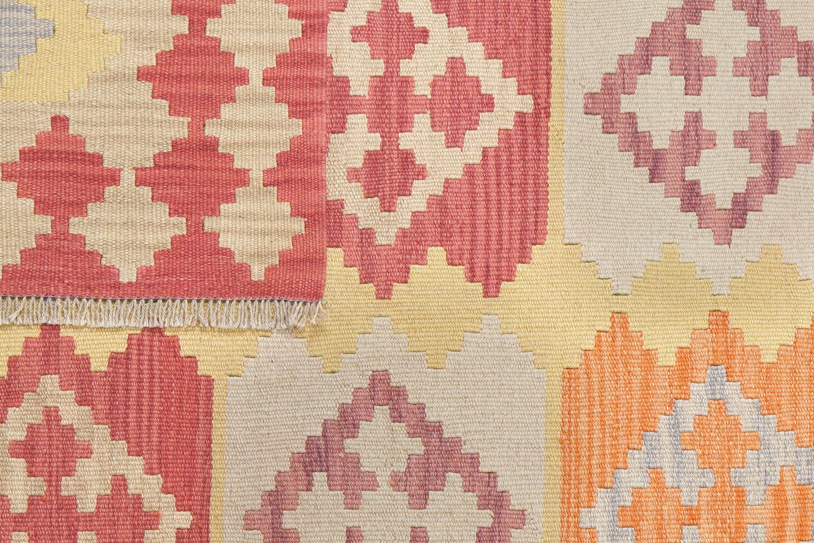 Kelim Gashgai — Handmade, 151x193 cm, Yellow, 100% Virgin Wool | View 6