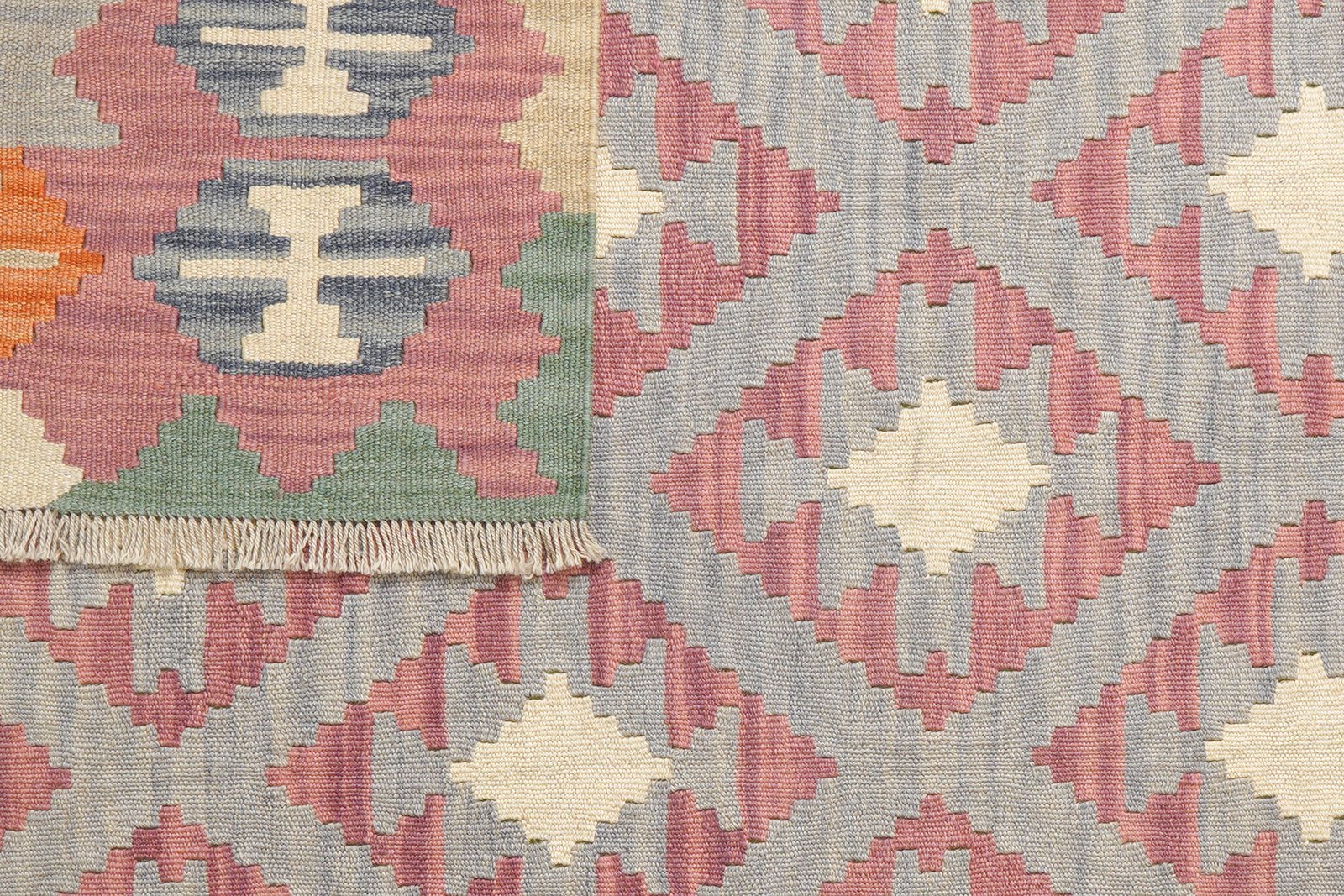 Kelim Gashgai — Handmade, 153x206 cm, Grey, 100% Virgin Wool | View 6