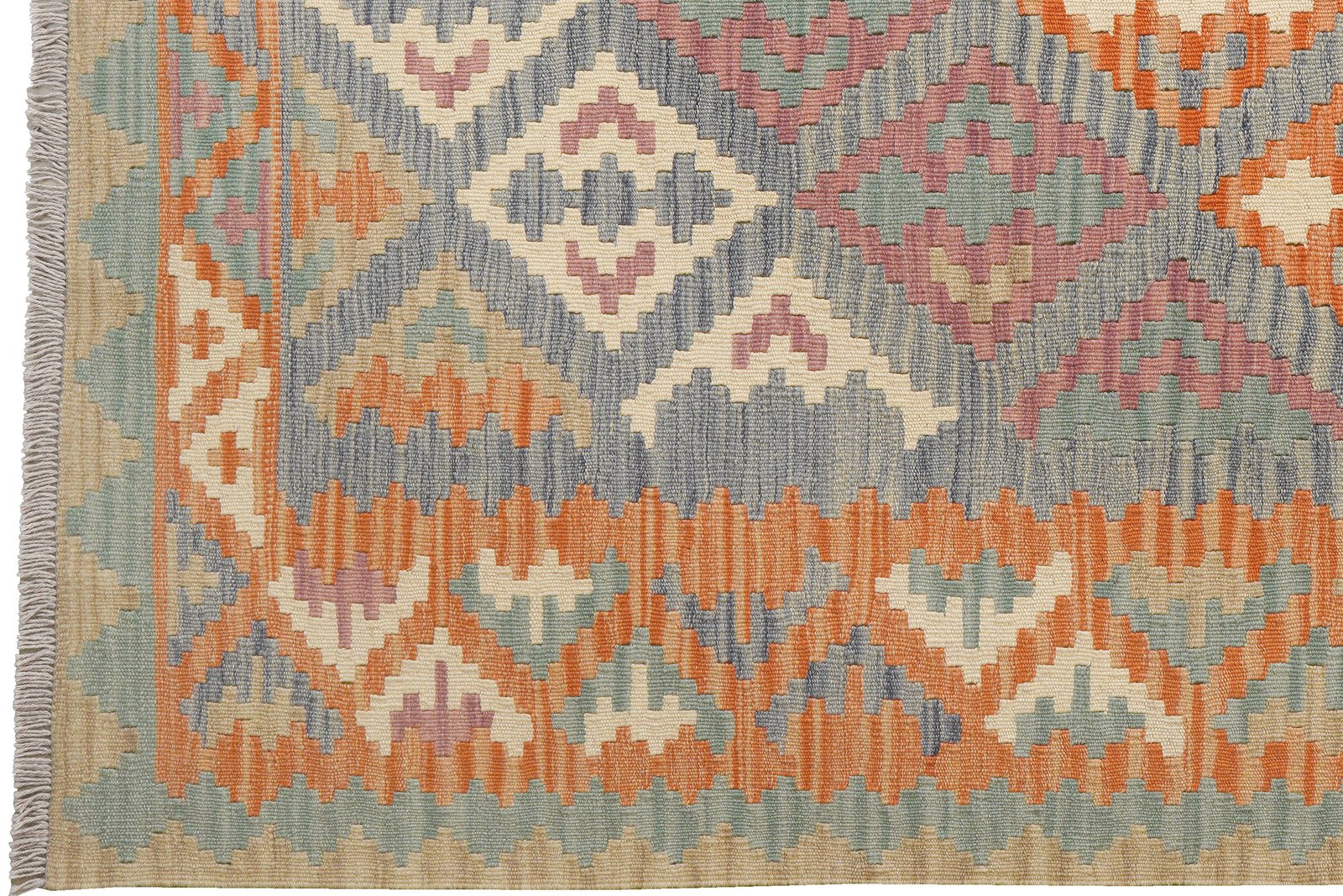 Kelim Gashgai — Handmade, 158x213 cm, Grey, 100% Virgin Wool | View 3