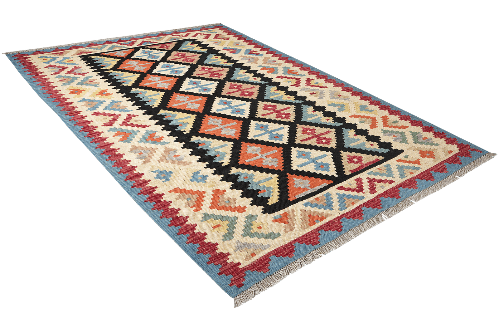 Kelim Gashgai — Handmade, 158x197 cm, Black, 100% Virgin Wool | View 4