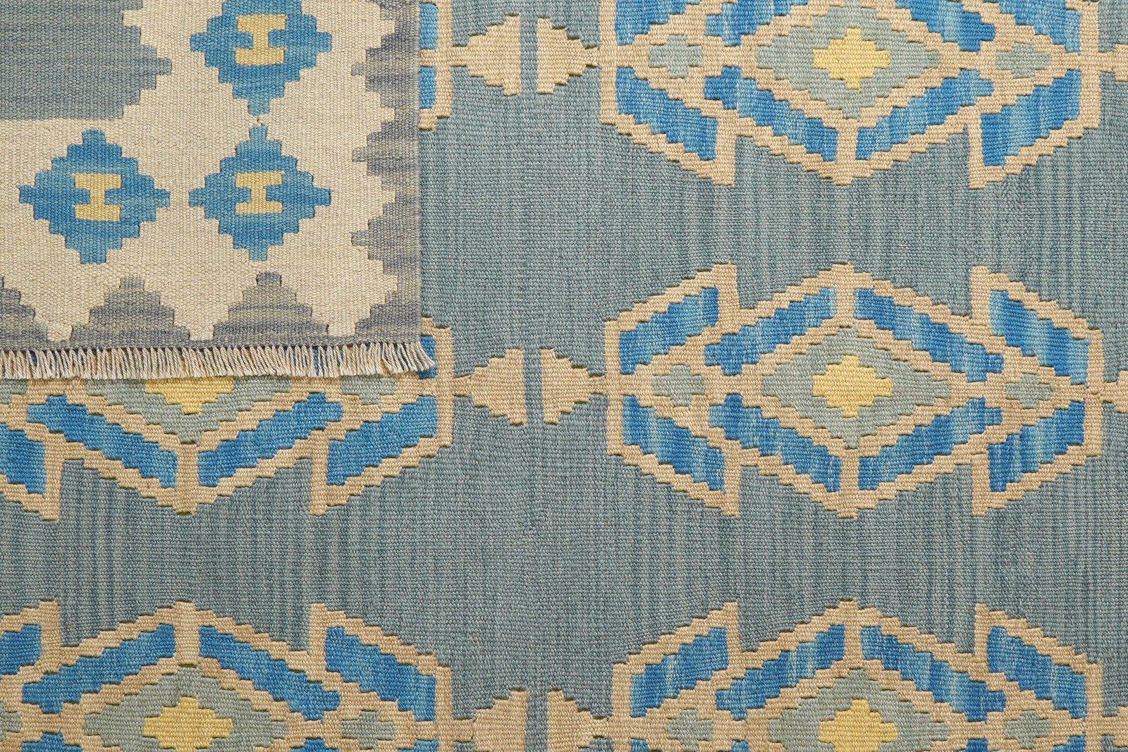 Kelim Gashgai — Handmade, 176x241 cm, Green, 100% Virgin Wool | View 6