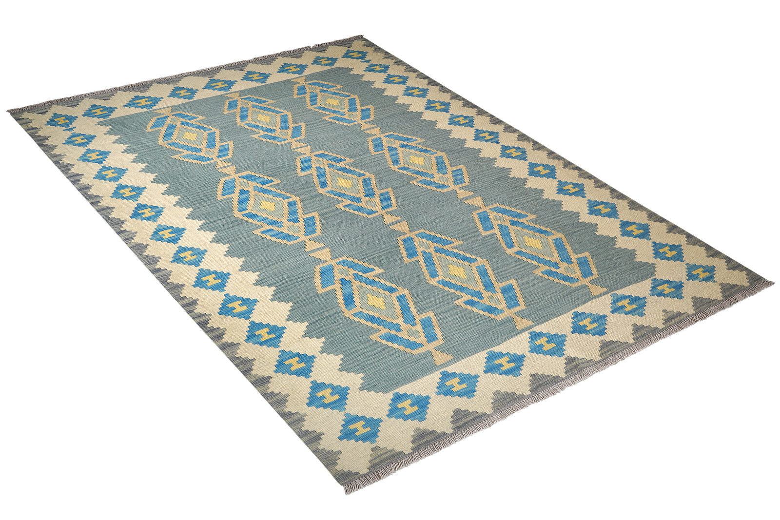 Kelim Gashgai — Handgefertigt, 241x176 cm, Beige, 100% Virgin Wool | View 5