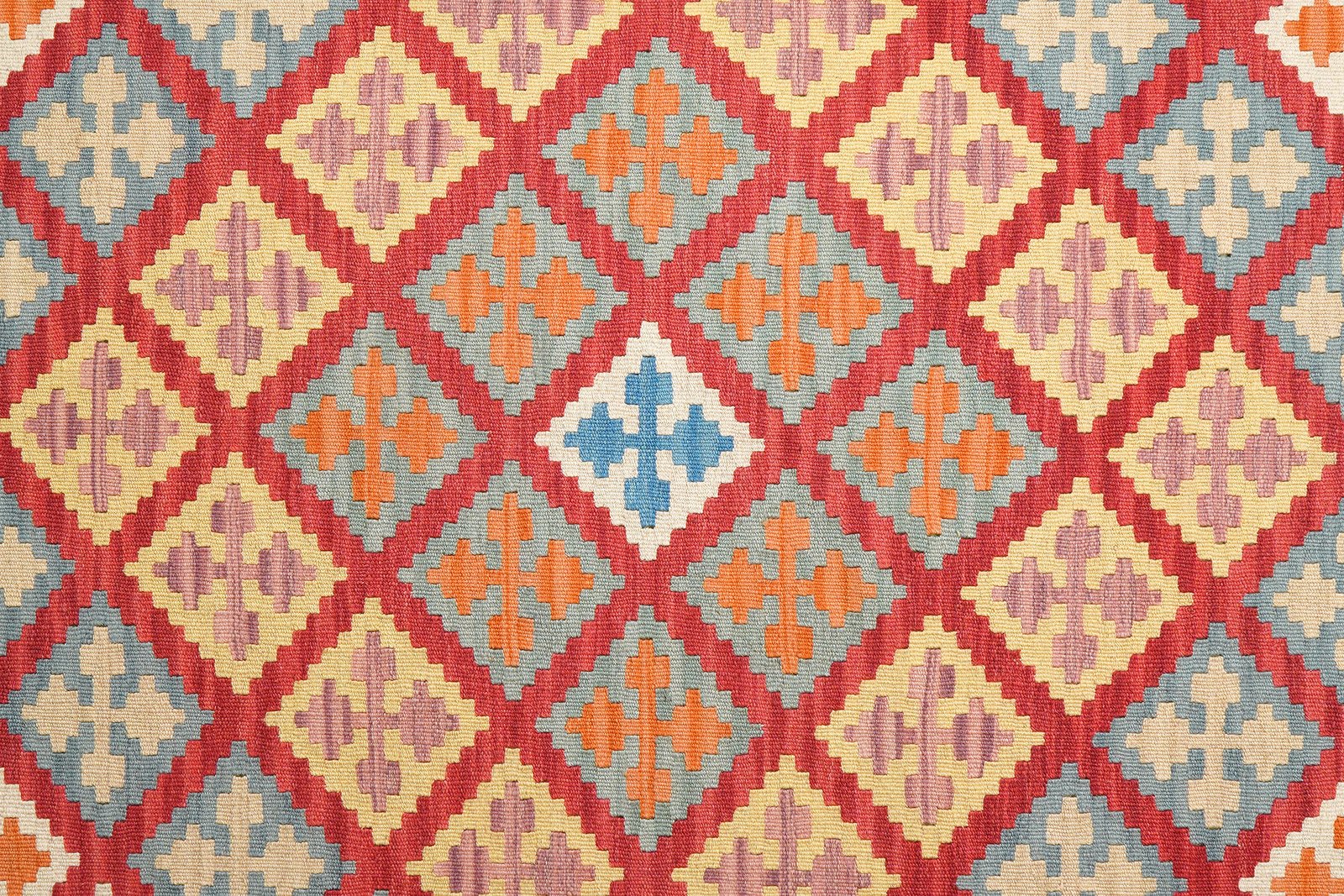Kelim Gashgai — Handmade, 208x245 cm, Red, 100% Virgin Wool | View 5