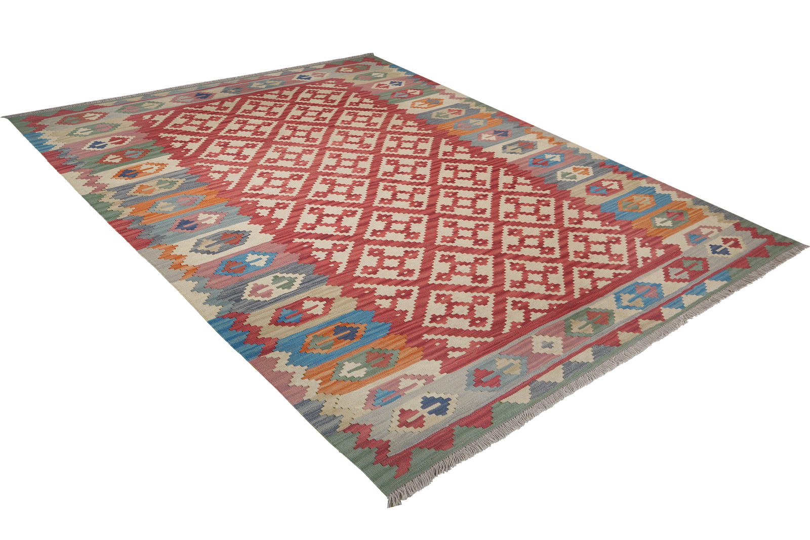 Kelim Gashgai — Handgefertigt, 251x174 cm, Bunt, 100% Virgin Wool | View 5