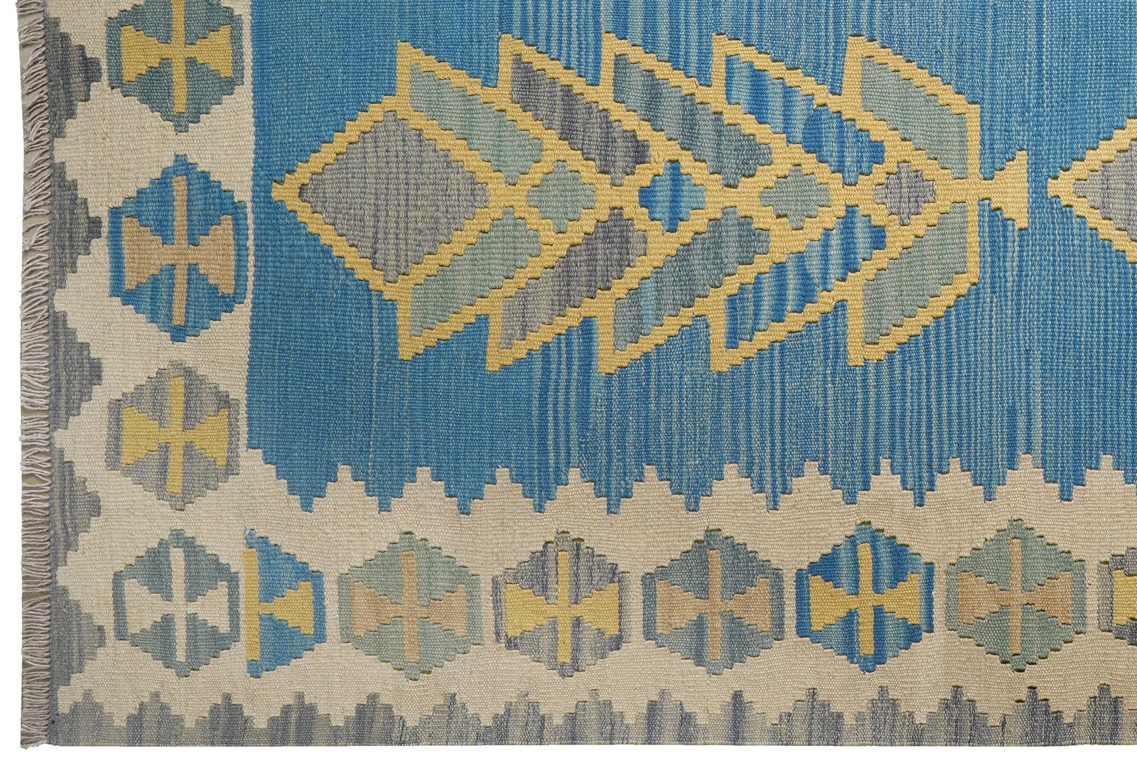 Kelim Gashgai — Handmade, 171x238 cm, Blue, 100% Virgin Wool | View 3