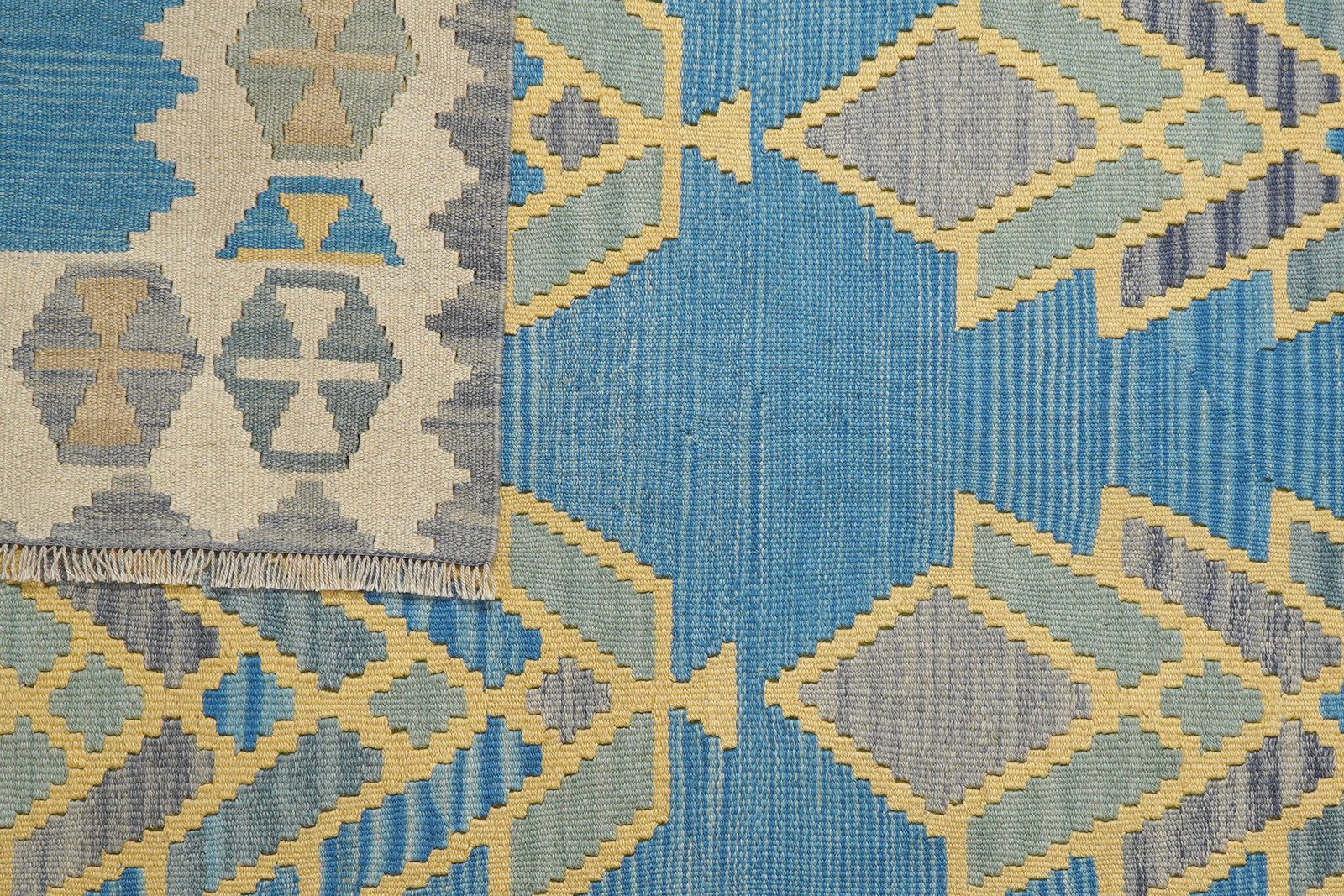 Kelim Gashgai — Handmade, 171x238 cm, Blue, 100% Virgin Wool | View 6