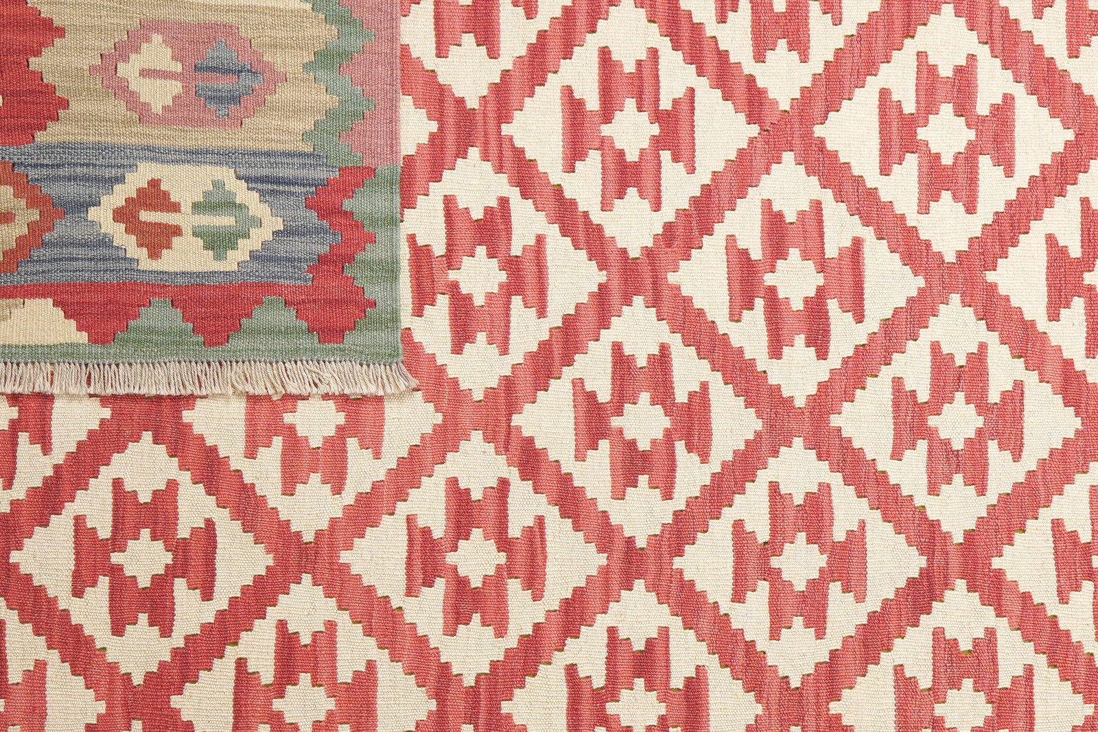 Kelim Gashgai — Handmade, 177x256 cm, Red, 100% Virgin Wool | View 6