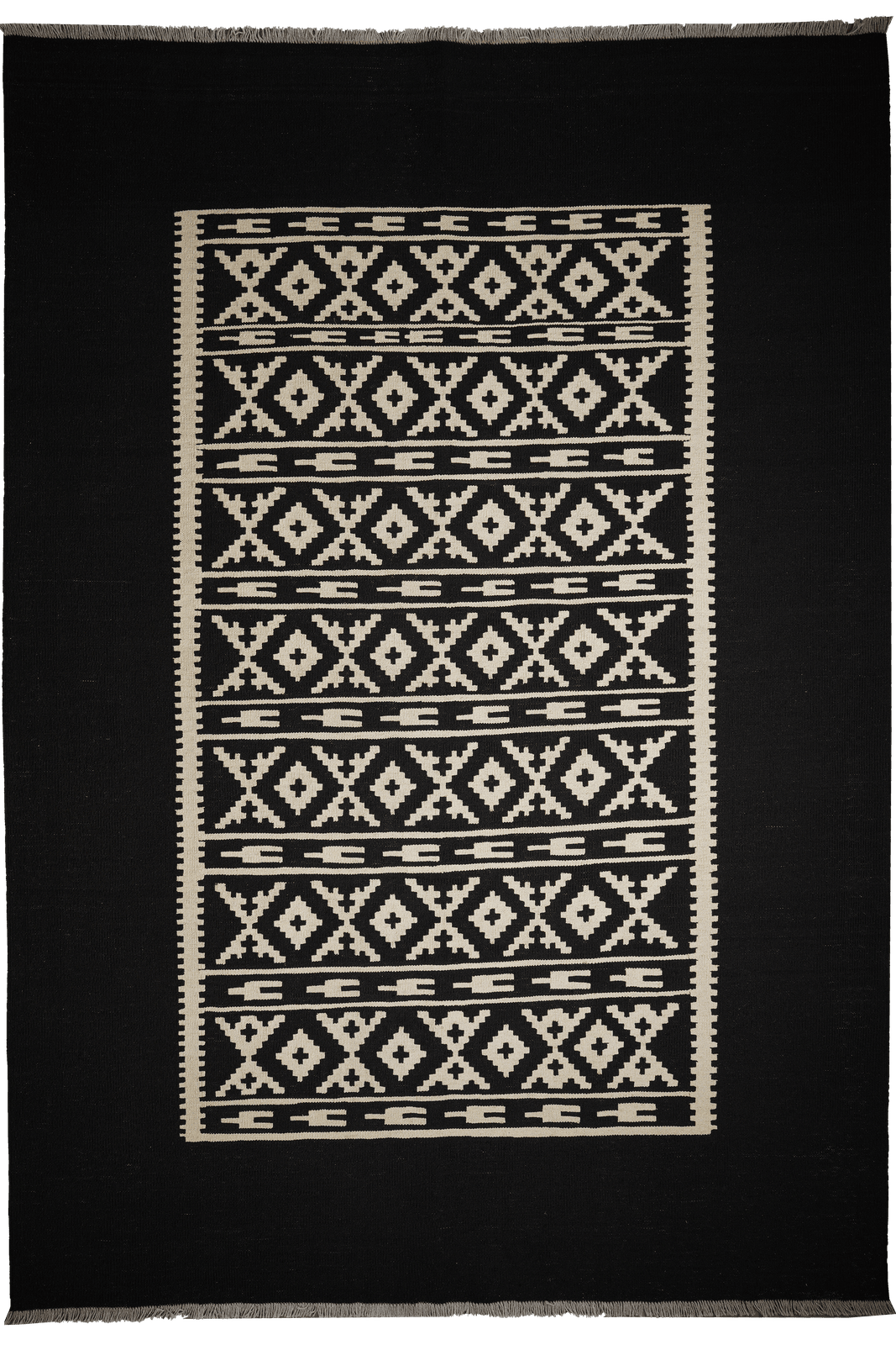 Kelim Gashgai — Handmade, 206x295 cm, Beige, 100% Virgin Wool | Main view