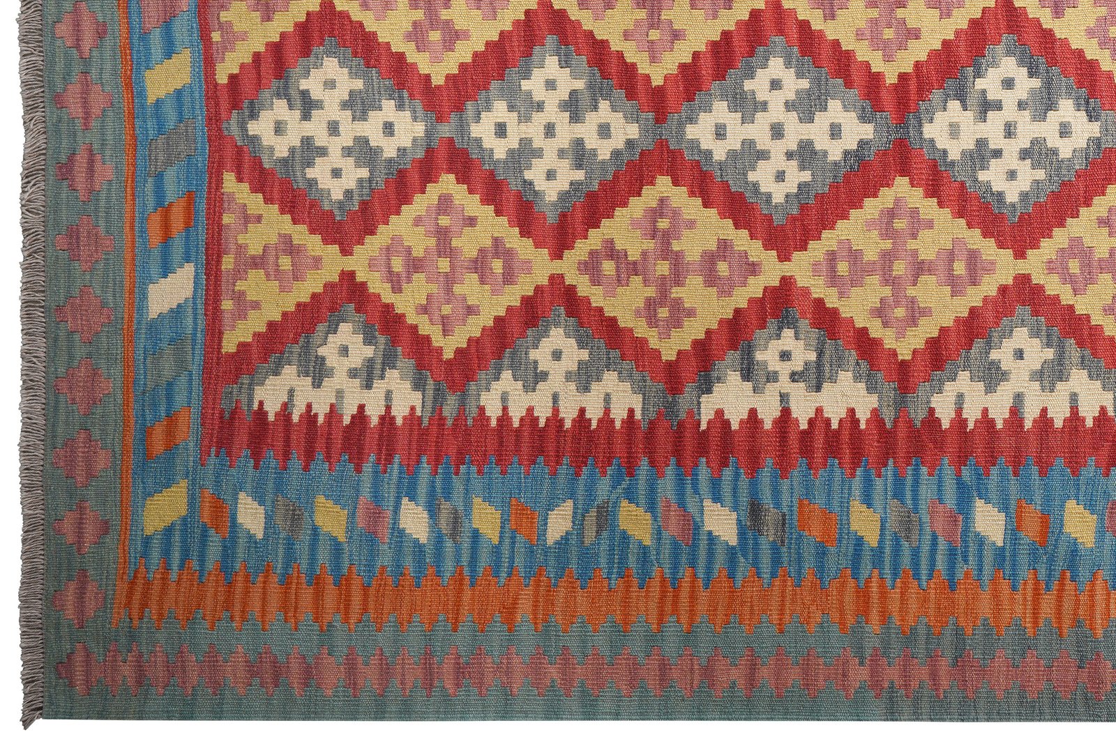 Kelim Gashgai — Handmade, 208x298 cm, Red, 100% Virgin Wool | View 3